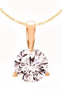 Diamond pendant 1.00 carat H-SI2 14kt yellow gold 3 prong mounting model 144-23559-100Y