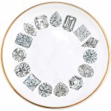 Jewlery dish white porcelain with diamonds shapes 4"x4" model 144-61-10182