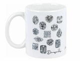 White porcelain mug with diamond shapes 11 ounces model 144-61-10304