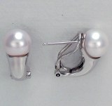 Pearl earrings 9mm in 14kt white gold mountings