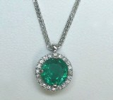 Emerald and diamond pendant 1.01 emerald 0.20cttw model 175-028-J5826140633