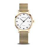 Bering Watch 34mm round gold tone titanium model 18634-334