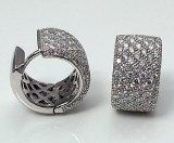 Diamond pave hoop design earrings 18ktw 1.75cttw F VS