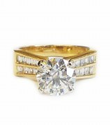 Lab diamond ring 2.70cttw lab diamond center natural mined diamonds side stones14kt yellow gold model 300-51939-205