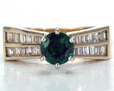 Emerald diamond ring 14kt yellow gold 1.31cttw