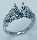 Diamond engagement ring semi mount platinum .20cttw F VS2 model 300-65687PL