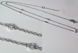 Diamond by the yard necklace 0.12 cttw 18kt white gold
