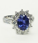 Sapphire diamond ring 1.88 carat oval sapphire 0.88 carat total weight diamonds model 24103