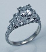 Diamond engagement ring 18ktw gold .95cttw .71 ct ctr G SI2 model 315-4873D