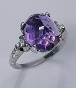 Amethyst and diamond ring 18kt white gold 5.14cttw model 315-5142