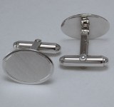 Silver Cuff Links Oval SCL-718