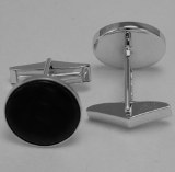 Silver Cuff Links Onyx SCL-780