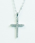 Diamond cross pendant 0.23cttw 14kt white gold model 502-PK056-.23W4W