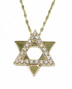 Diamond Star of David pendant 0.33 cttw natural diamonds 14kt yellow gold model 502-PK654-0.33W4Y