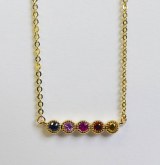 Sapphire pendant 0.20cttw 14kty gold 5 sapphires bar design necjklace model 502-XNG368B-MU2-4Y