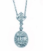 Diamond pendant 18kt white gold .52 carat total weight diamonds model 68837