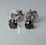 Black Diamond Stud Earrings 0.70cttw