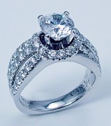 Caro 74 Engagement ring 14ktw and platinum 1.29cttw CR132W