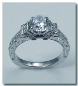 Caro 74 Engagement ring 14ktw and platinum  0.27cttw CR394W