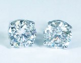 Lab diamond earrings 1/2 cttw G-H color VS clarity 14kt white gold model LE0128W14050-AC