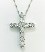 Lab diamond cross 14ktw 1.00 cttw F color VS1 clarity model LPN48OFW100