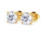 Lab diamond earrings 14kty 4 prong stud design mounting F VS model LSE02ROFY400