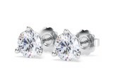 Lab diamond earrings 14ktw 3 prong martini design mounting F VS model LSE04ROFW400