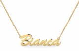14kt yellow gold nameplate "Bianca Script" model NA-006Y-14KTY