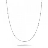 Diamond link necklace 14ktw 0.50cttw 9 diamonds model 030-NDL050-W18