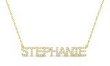 Diamond nameplate 10kt yellow gold "Stephanie Script" model NN-014Y-10KTY-I1