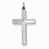 Cross Pendant Sterling Silver 26x15mm