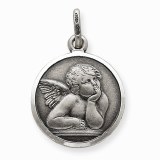 Angel pendant sterling silver 16mm round