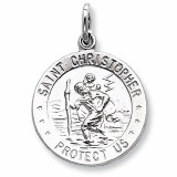 St Christopher medal sterling silver 18mm round