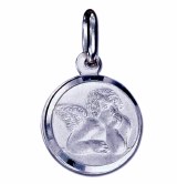 Angel charm pendant sterling silver 18mm round