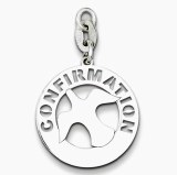 Confirmation pendant charm sterling silver 19mm round