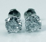 Diamond stud earrings 0.67cttw F G SI/VS model RDER067W-FG