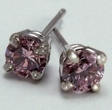 Pink Diamond Stud Earrings 0.35cttw SI1