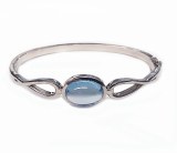 Sterling Silver Bangle Bracelet 13.06 ct blue topaz model SWB-MARIA-BLUETOPAZ