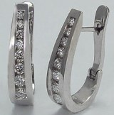 Diamond hoop earrings 18ktw .75cttw F VS