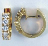 Diamond hoop earrings 18kty .84cttw F G VS