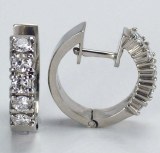 Diamond hoop earrings 18ktw .75cttw F G VS