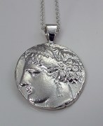 Tanit on front horse on reverse coin reproduction sterling silver SWP-TANIT