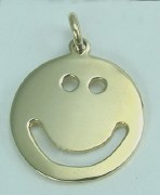 Happy Face Charm Pendant 14kty