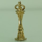 Space Needle Charm 14kty Gold