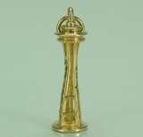 Space Needle Charm 14kty Gold