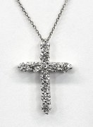 Diamond cross pendant 0.75 cttw F VS 14kt white gold model SWP0361W