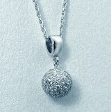 Pave Diamond Ball Pendant 14kt