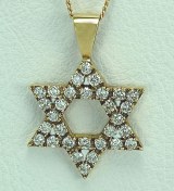 Star of Daivd diamond pendant 1.50cttw 14kty gold model SWP1651Y