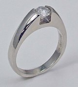 Diamond engagement ring 18kt white gold 0.45ct round SI1 G