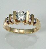 Diamond engagement ring 14kty gold .70cttw .52ct center G SI1